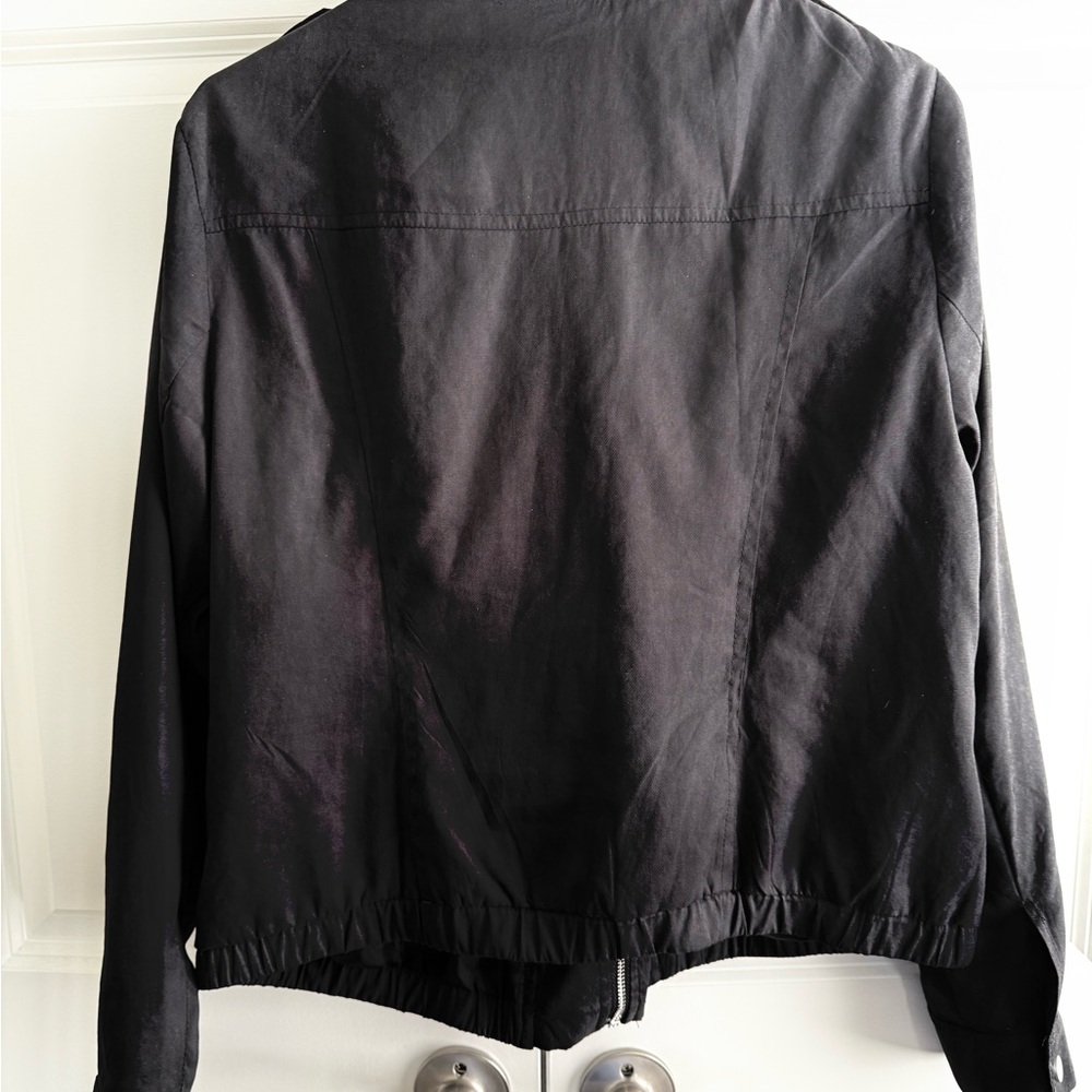 Allegra K Black Zippered Jacket - Picture 3 of 3